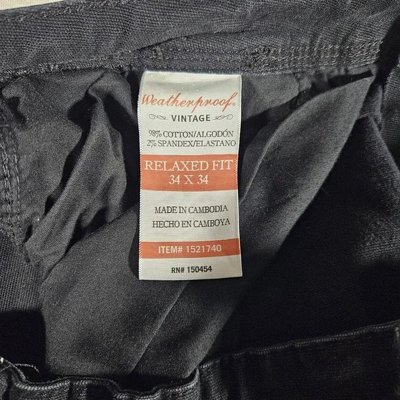 Vintage Weatherproof Pants Canvas Utility Men's 34x34 Relaxed Fit Lot Of 2 - Picture 4 of 16